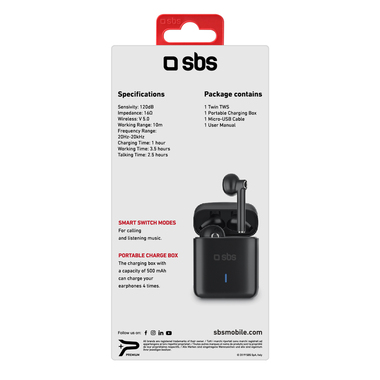 Auricolari wireless TWS con comando vocale e basetta