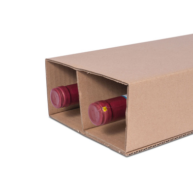 Einlage Flaschen Versandverpackung "Trans-Scripto" für 2x 0.75l Flaschen mit Flaschenhöhe 330mm & Ø83mm
