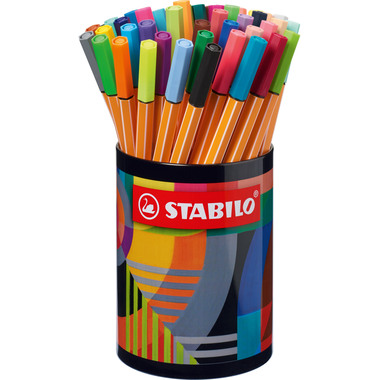 STABILO Fineliner Point 88 Arty 0.4mm 88/45-2-20 Valig. metallo,rotonda 45pz.