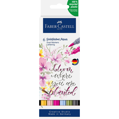 FABER-CASTELL Goldfaber Dual Marker 164524 Lettering, 6 couleurs