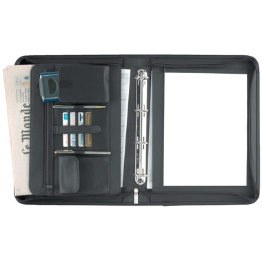 RIDOIDE Portadocumenti 310x380x60mm 750 30 con zip, incl. blocco A4 nero