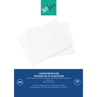 BÜROLINE Laminiertasche A5 47130000 glanz, 80my 100 Stück