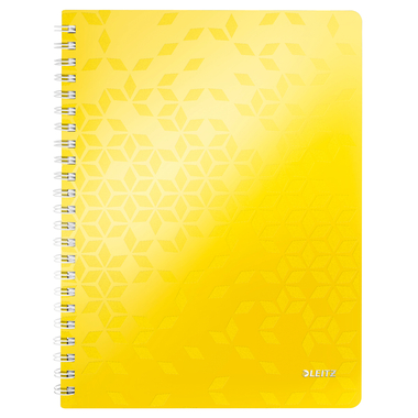 LEITZ Spiralbuch WOW PP A4 4637-00-16 gelb 80 Blatt