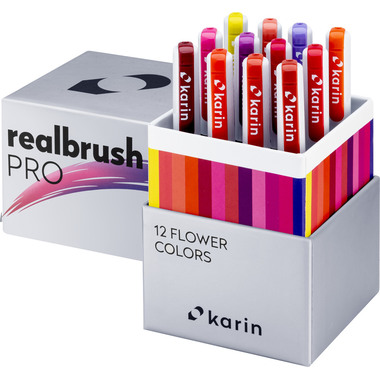 KARIN Real Brush Pen Pro 0.4mm 31C4 Flower colours 12 pièces