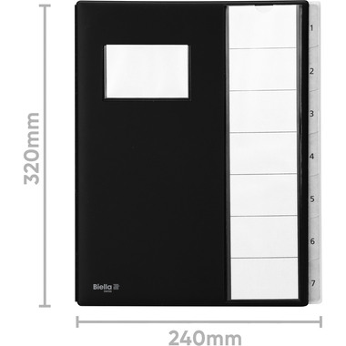 BIELLA Classeur trieur Pronto A4 32040702U noir 7 compartiments