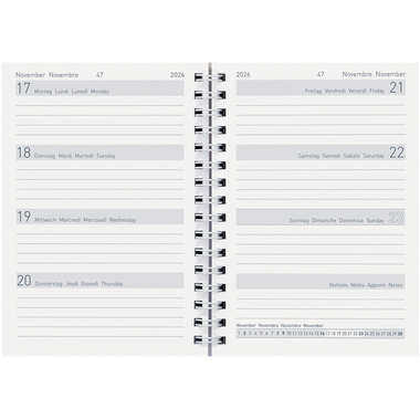BIELLA Agenda Memento Wire-O 2026 858678000026U 1S/2P sostituto ML 10.1x14.2cm