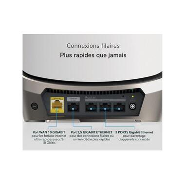 Netgear Système Mesh Orbi WiFi 6E Quad-band RBKE963B-100EUS Ensemble de 3