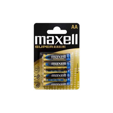 Maxell Battery Super Alkaline AA, 4 pieces