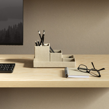 BIGSO BOX OF SWEDEN Stifteköcher Set Lena 7974C5501 Leinen, 4-teilig, beige