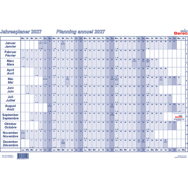 BEREC Papierjahresplaner 2027 B 5604/27 1J/1S blau A4