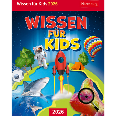 HARENBERG Calendrier détachable 2026 2104700+26 Wissen für Kids DE 12.5x16cm