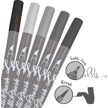 ONLINE Calli Brush Pens 19105 grey edition, ass.