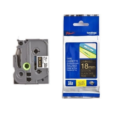 PTOUCH Band, laminiert gold/schwarz TZe-344 PT-2450DX 18 mm