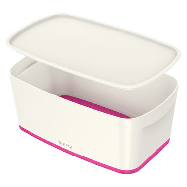 LEITZ MyBox Klein, mit Deckel 5lt 52291023 weiss/pink