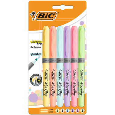 BIC Textmarker Pastel 992561 6 Farben ass.