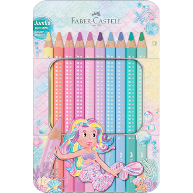 FABER-CASTELL Farbstift Jumbo Sparkle 210910 pastell 10 Stück