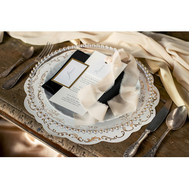 PARTYDECO Tischsets 35.5cm PPT11-008 weiss/gold 6 Stück