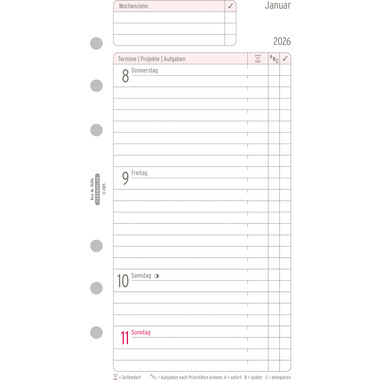 CHRONOPLAN Ersatz Wochenplan 2026 50256Z.26 1W/2S in Zeilen Midi