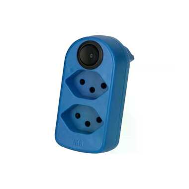 Max Hauri multi-socket maxAdapt BS, 2 x T13, with switch, blue