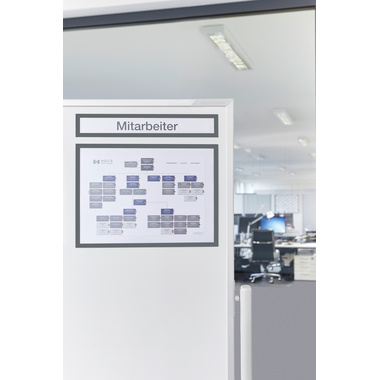 MAGNETOPLAN Magnetrahmen magnetofix 1131801 grau, Topsign 319x52mm 5 Stk.