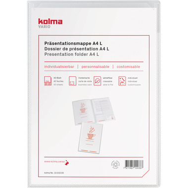 KOLMA Dossier présentation Vario A4 10.010.00 transparent, poche apposée