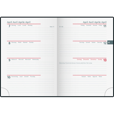 SIMPLEX Ladytimer Linea 2027 40551.27 1W/2S Dots blau ML 10x14cm