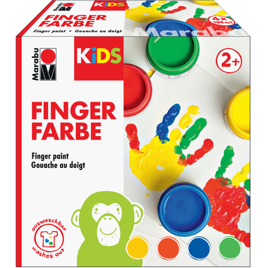 MARABU Kids Gouache au doigt 030300080 4 couleurs