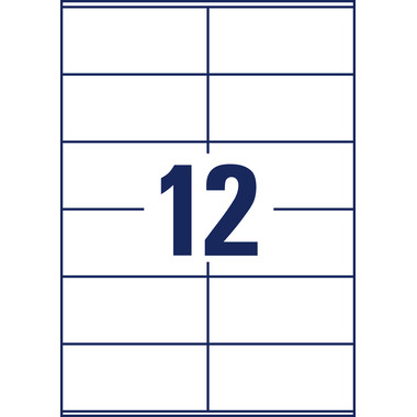 AVERY ZWECKFORM Étiquettes univers. 105x48mm 6175 blanc 360 pcs./25 + 5 flls.