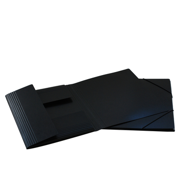 EROLA Cartella con elasti 650my A4 33299 nero cartone fibra 3 lembi