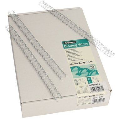 FELLOWES Reliure en métal 10mm 5327901 silber 100 pcs.