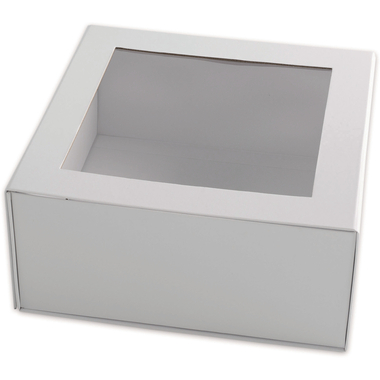 ELCO Geschenkbox m. grossem Fenster 82115.10 weiss, 22x22x10cm 5 Stk.