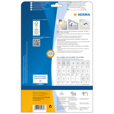 HERMA Étiquettes SPECIAL 52.5x21.2mm 5080 blanc,non-perm. 1400pcs./25 f.