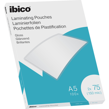 IBICO Pochettes à plastifier A5 627314 brillant, 75my 100 pcs.