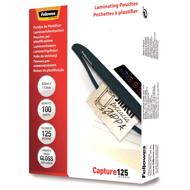FELLOWES Busta di lamin.125mic 83x113mm 5307101 glossy 100 pezzi