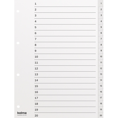 KOLMA Répertoires KolmaFlex A4 18.120.16 blanc 1-20