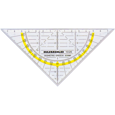 RUMOLD Geodreieck 14cm 1026 farbig/transp.