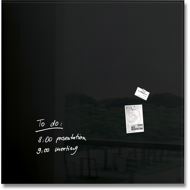 SIGEL Glas-Magnetboard GL200 schwarz 1000x1000x15mm