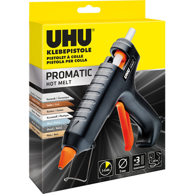 UHU Pistola per colla a caldo 305433 Promatic nero/arancione 3 pz.