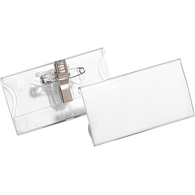 DURABLE Badge avec pince combiné 812119 transp.,acryl.,40x75mm 25 pcs.
