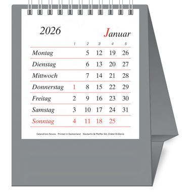 NOVOS Calendario Pro Bristol D. 2026 509070 1M/1P argento DE 11.5x14cm