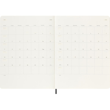 MOLESKINE Wochen-Notizkalender 25/26 DSB18WN4Y26 18M liniert SC schwarz 19x25cm