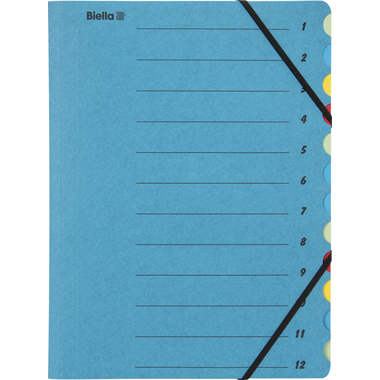 BIELLA Fächermappe A4 32841205U blau 12-teilig