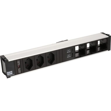 Bachmann presa da incasso CONI, 3x T13, 1x USB A/C, 3x Custom vuoto