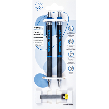 NOVOOO Druckbleistifte 0,5mm PL750500 inkl. 12 Minen 2 Stück