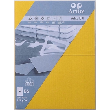 ARTOZ Cartes 1001 E6 107372262 220g, jaune soleil 5 feuilles