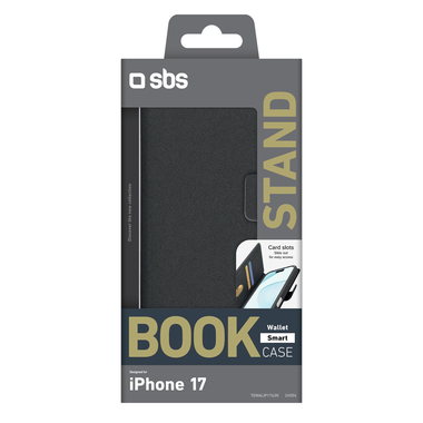 Étui portefeuille noir pour iPhone 17 | SBS