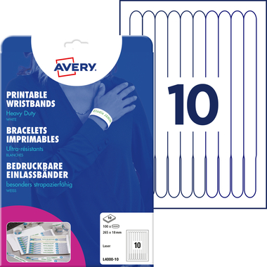 AVERY ZWECKFORM Einlassbänder 265x18mm L400010 weiss 10 Blatt