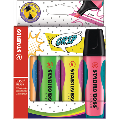 STABILO BOSS SPLASH 75/4 ass. 4 pcs.