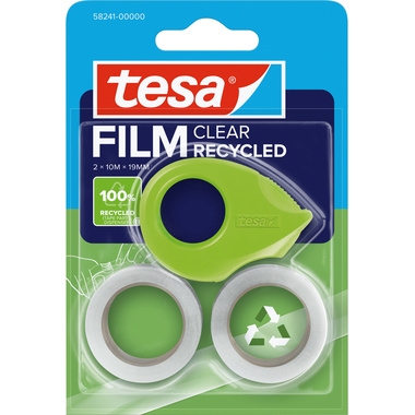 TESA Klebeband 19mmx10m 582410000 Clear Recycled, grün, 2 Stück
