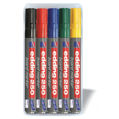 EDDING Boardmarker 250 1.5-3mm 250-E5 5 Farben, Etui